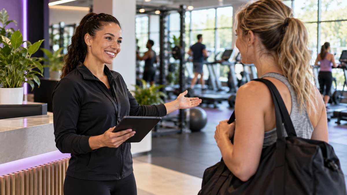 Equipe profissional de academias e centros fitness conversando e organizando uma oportunidade comercial.