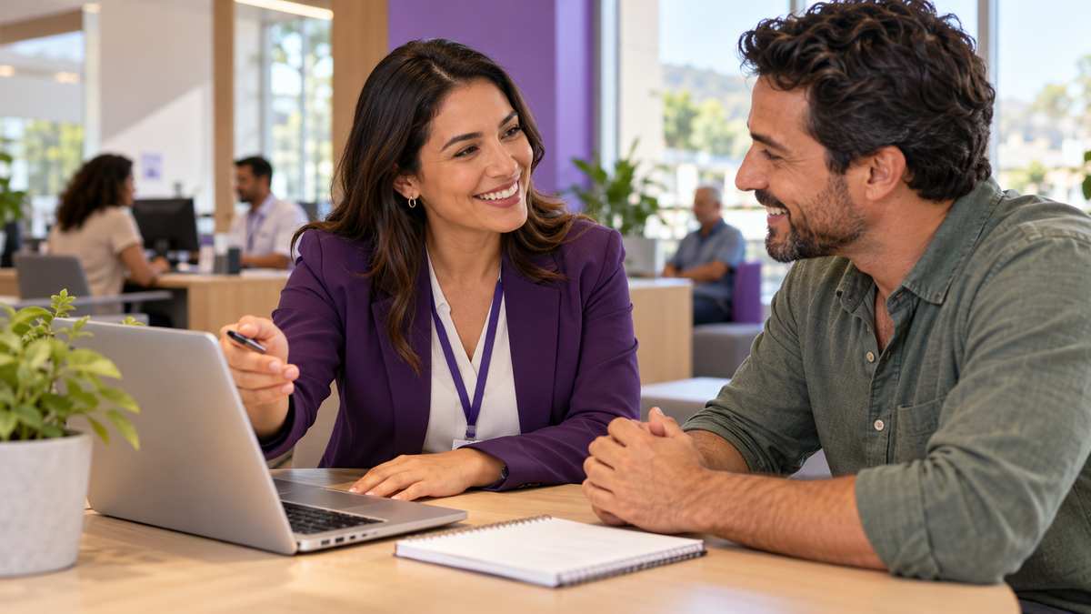 Equipe profissional de cooperativas de crédito conversando e organizando uma oportunidade comercial.
