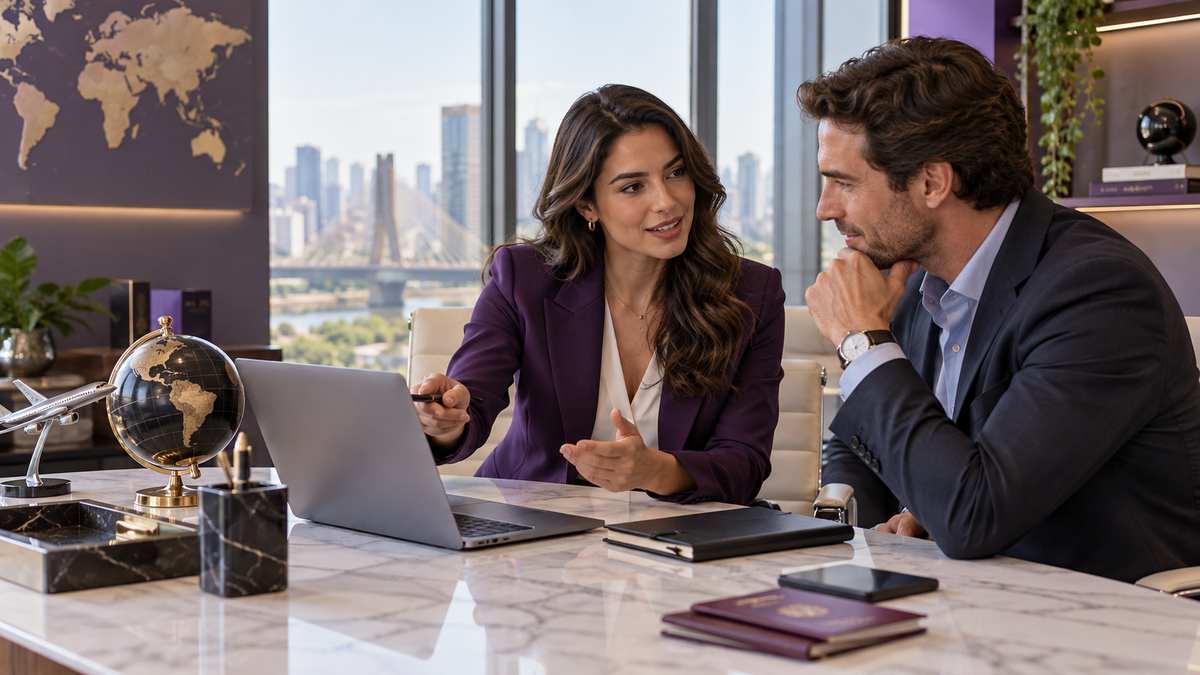 Equipe profissional de empresas de câmbio conversando e organizando uma oportunidade comercial.