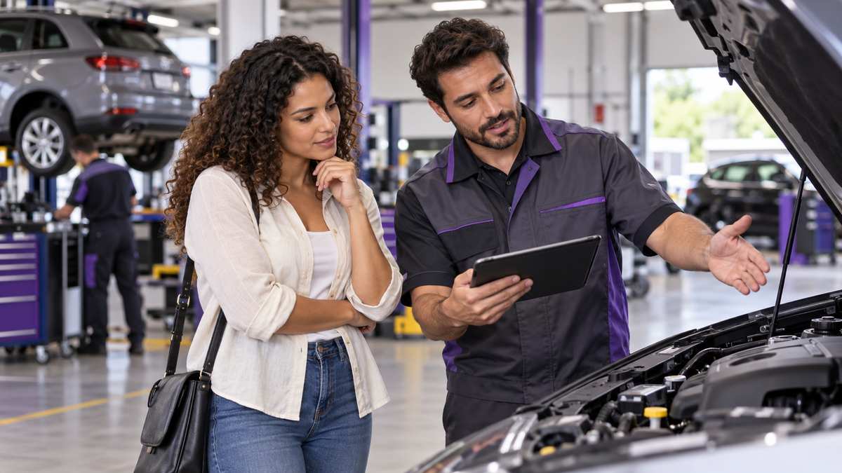 Equipe profissional de oficinas automotivas conversando e organizando uma oportunidade comercial.