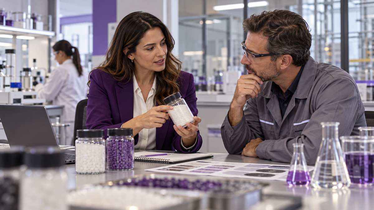Equipe profissional de empresas químicas conversando e organizando uma oportunidade comercial.